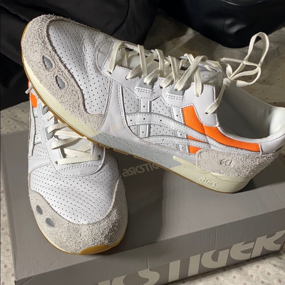 Asic gel-lyte mens sneakers orange gray white